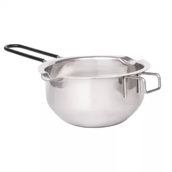 Lurch Edelstahl Bain-Marie Schmelzschüssel, Silber, 11 cm Durchmesser, 350 ml, mit Ausguss und Topfauflagehaken (70276)