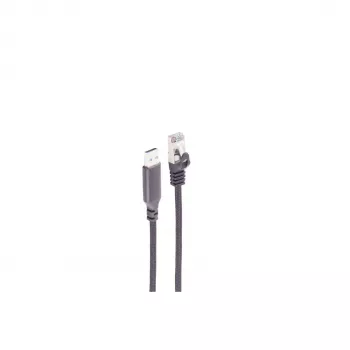 SHIVERPEAKS USB-A auf RJ45 Gigabit Ethernet Adapterkabel, 1m, Schwarz BS14-52025