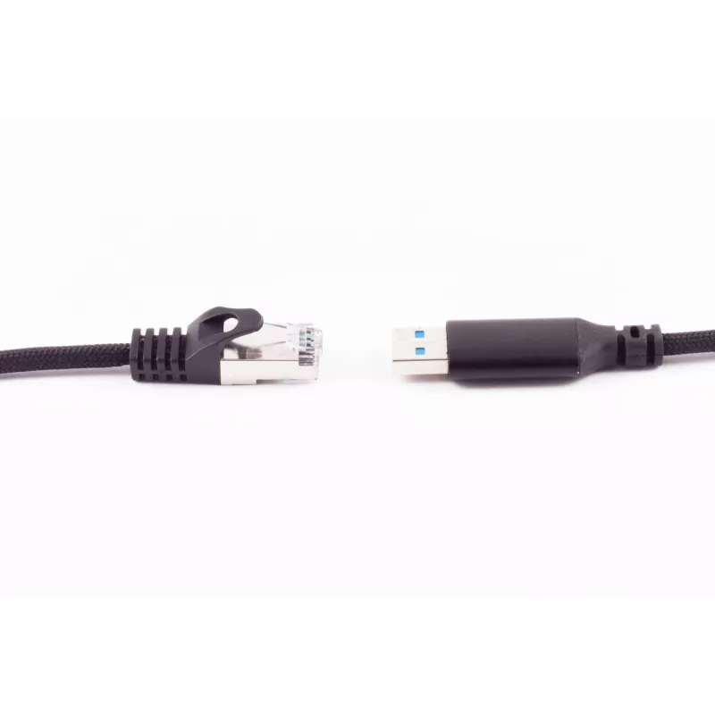 SHIVERPEAKS USB-A auf RJ45 Gigabit Ethernet Adapterkabel, 1m, Schwarz BS14-52025