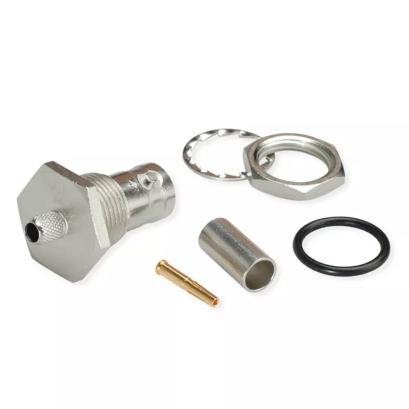 Telegärtner J01001A0108 BNC-Kupplung, gerade, 50 Ohm, Buchse zu Buchse, vernickelt
