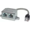 S CONN MAXIMUM CONNECTIVITY RJ45 Telefon-/Ethernet-Splitter-Adapter, Cat. 5e, geschirmt, 0,1 m, Schwarz 75002-2
