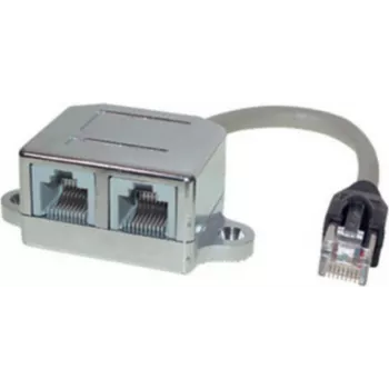 S CONN MAXIMUM CONNECTIVITY RJ45 Telefon-/Ethernet-Splitter-Adapter, Cat. 5e, geschirmt, 0,1 m, Schwarz 75002-2
