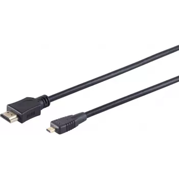 S CONN MAXIMUM CONNECTIVITY High Speed Micro HDMI Kabel mit Ethernet, Schwarz, 0,5 m (77470-0.5-3)
