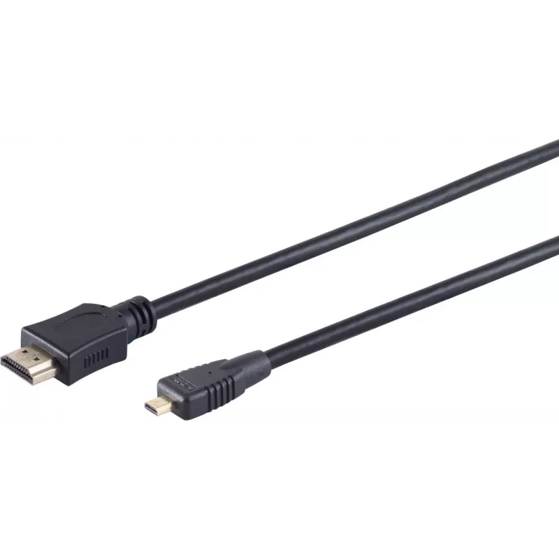 S CONN MAXIMUM CONNECTIVITY High Speed Micro HDMI Kabel mit Ethernet, Schwarz, 0,5 m (77470-0.5-3)