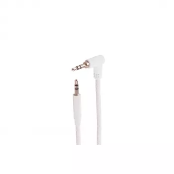 SHIVERPEAKS 3,5 mm TRS Audiokabel, gewinkelt auf gerade, weiß, 0,9 m BS14-07226