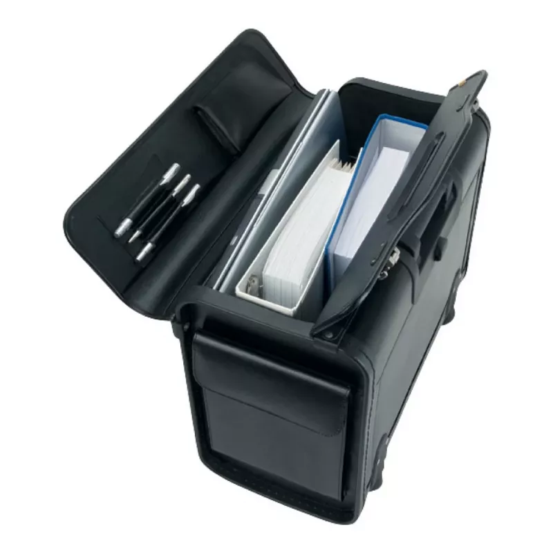JÜSCHA Alassio SILVANA Laptop-Aktentasche 17 Zoll Schwarz Kunstleder Vinyl (92301)