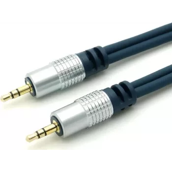 HOME-CINEMA Premium 3,5mm Stereo-Audiokabel 1,5m Chrom-Metall vergoldet 30812MHQ
