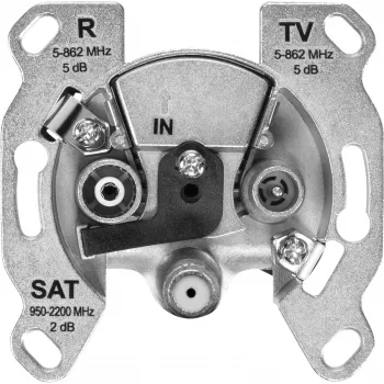 TechniSat TECHNIPRO SV600 V2 3-Loch-Antennen-Wanddose mit DC-Diodenentkopplung (TV, Radio, SAT) 0004/3075