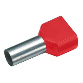 Cimco 187706 Twin-Aderendhülse, 1 mm², teilisoliert, rot, 100 Stück