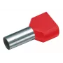 Cimco 187706 Twin-Aderendhülse, 1 mm², teilisoliert, rot, 100 Stück
