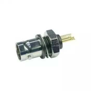 Telegärtner BNC-Einbaubuchse, isoliert 50 Ohm, schwarzer Isolierflansch, vergoldete Kontakte, 4 GHz, 1 Stk.