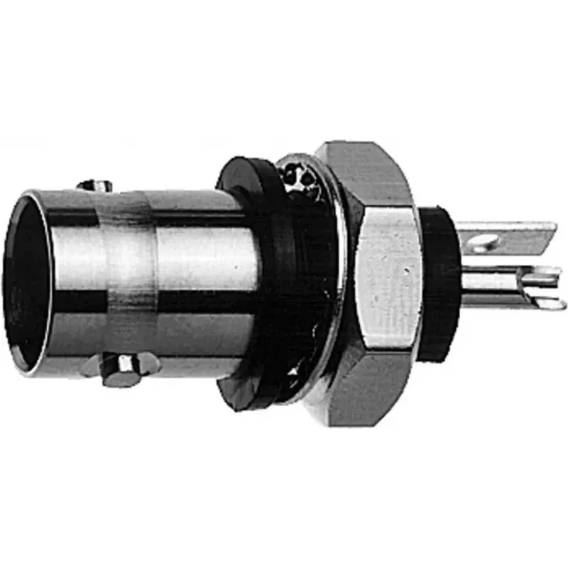 Telegärtner BNC-Einbaubuchse, isoliert 50 Ohm, schwarzer Isolierflansch, vergoldete Kontakte, 4 GHz, 1 Stk.