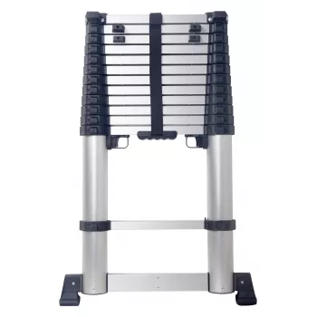 CIMCO 146725 Teleskopleiter XC-380, Aluminium, 3,80 m ausgefahren, 13 Sprossen, 150 kg
