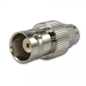Telegärtner BNC-Buchse auf SMA-Stecker HF-Koaxialadapter, 50 Ohm, DC-4 GHz, vernickeltes Messing, J01008A0025