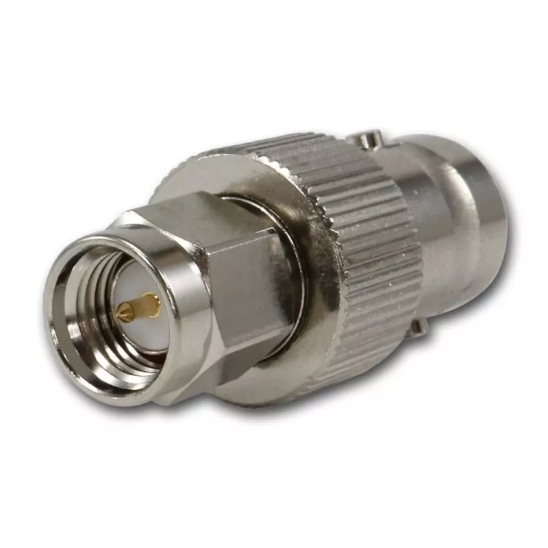Telegärtner BNC-Buchse auf SMA-Stecker HF-Koaxialadapter, 50 Ohm, DC-4 GHz, vernickeltes Messing, J01008A0025