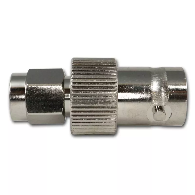 Telegärtner BNC-Buchse auf SMA-Stecker HF-Koaxialadapter, 50 Ohm, DC-4 GHz, vernickeltes Messing, J01008A0025