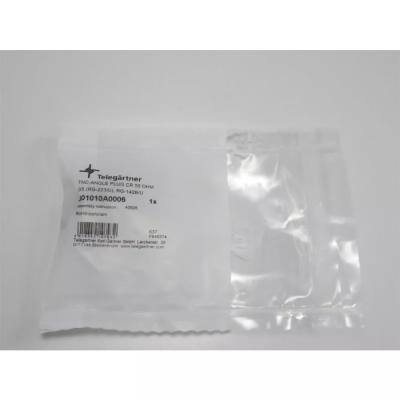 Telegärtner TNC Winkel-Crimpstecker 50 Ohm für RG-223/U, RG-142 B/U (J01010A0006)
