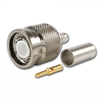 TELEGÄRTNER TNC Gerader Stecker für RG-58 Koaxialkabel, Crimp/Löt, 50 Ohm, DC-11 GHz