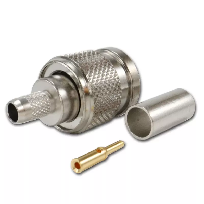 TELEGÄRTNER TNC Gerader Stecker für RG-58 Koaxialkabel, Crimp/Löt, 50 Ohm, DC-11 GHz