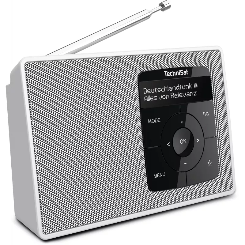 TechniSat DIGITRADIO 2 Tischradio DAB+ UKW Bluetooth Wecker Weiß 0001/3910
