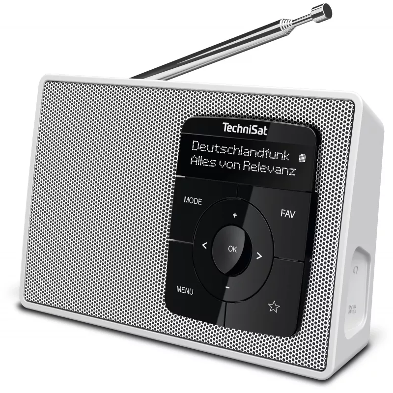 TechniSat DIGITRADIO 2 Tischradio DAB+ UKW Bluetooth Wecker Weiß 0001/3910
