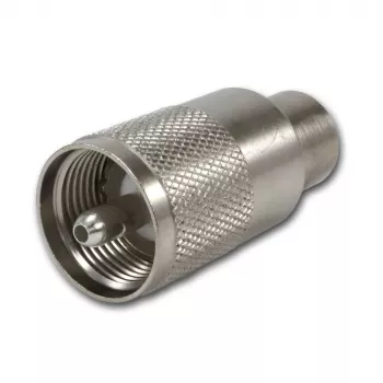 Telegärtner UHF-Stecker PL259/6 für RG-58 C/U & RG-59 B/U, PTFE-Isolierung, vernickeltes Gehäuse, versilberter Kontakt, 5er-Pack (J01040B0604)
