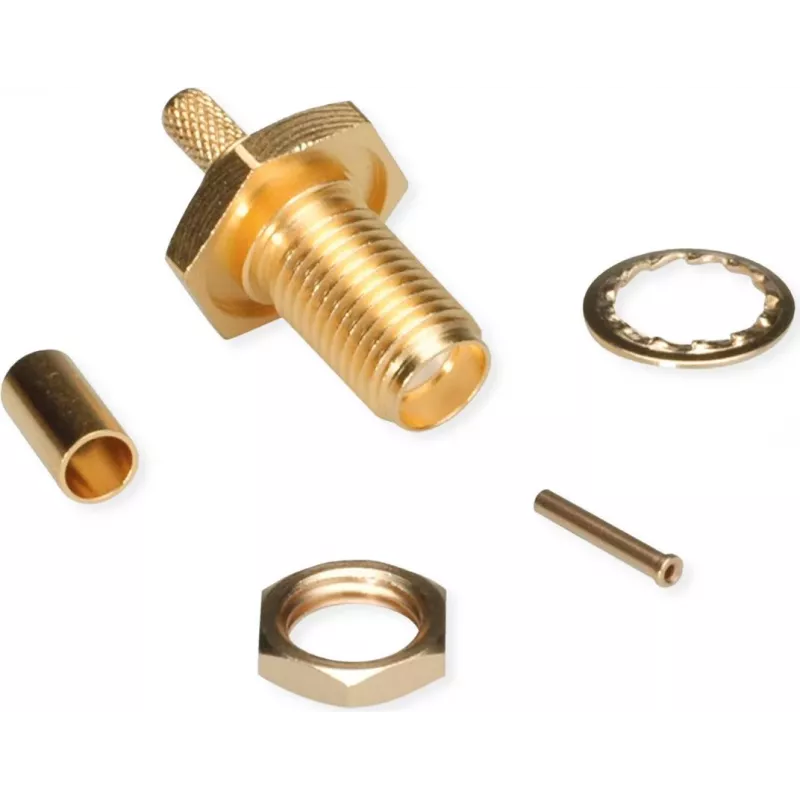 Telegärtner SMA-Buchse Crimp-Verbinder für RG-316/U, Gold, 5er-Pack (J01151A0001)