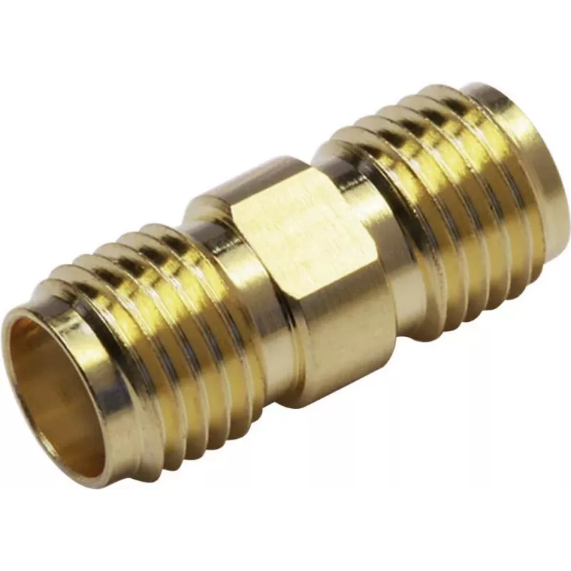 TELEGÄRTNER 100024790 SMA-Buchse auf SMA-Buchse Koaxialadapter, 50 Ohm, DC-18 GHz, vernickeltes Messing