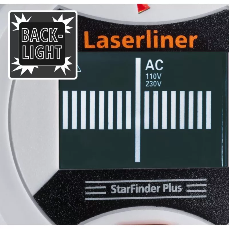Laserliner StarFinder Plus 080.972E Wand- und Balkenscanner mit Holz-, Metall- und spannungsführender AC-Kabelführung