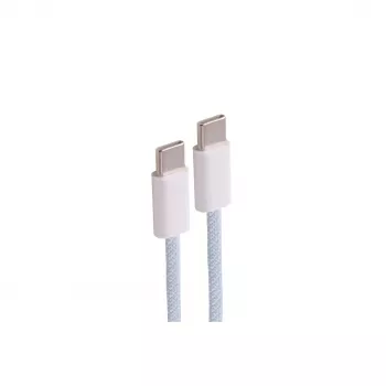 SHIVERPEAKS USB-C auf USB-C Ladekabel, USB 2.0, 60W PD, blaues Textil, 1m (BS14-21021)