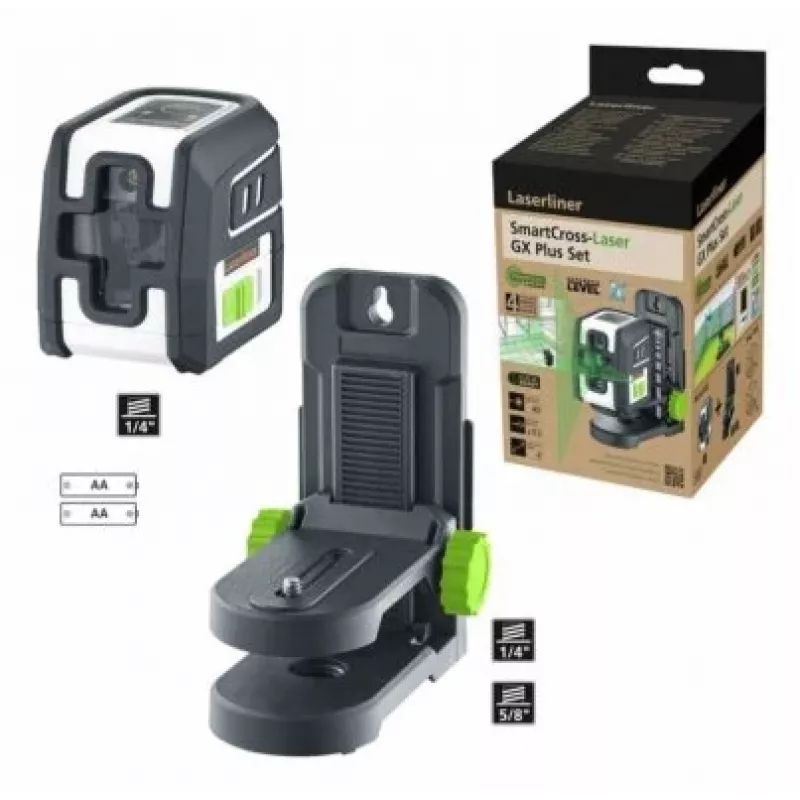 Laserliner SmartCross-Laser GX Plus Set Grünstrahl-Kreuzlinienlaser, max. Reichweite 40 m (036.732E)