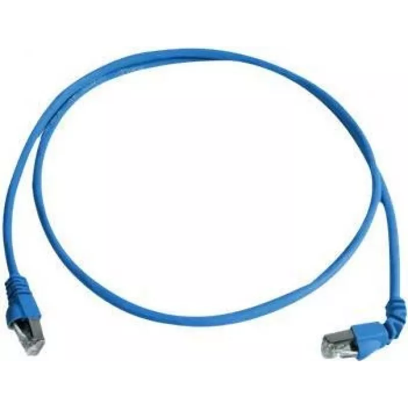 Telegärtner 100008674 RJ45 Patchkabel, CAT 6a S/FTP, 5,0 m, Blau, Flammhemmend, mit Knickschutz
