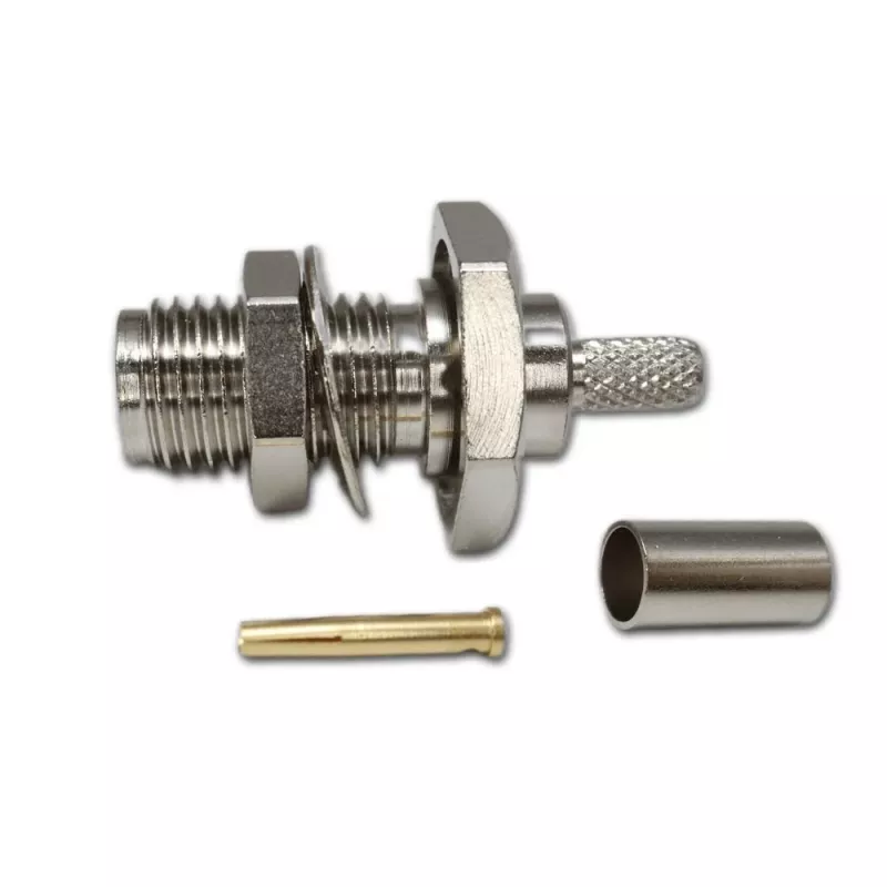 Telegärtner SMA-Buchse Einbau-Crimpstecker für RG-316/U, vernickelt, 5er-Pack (J01151A0009)