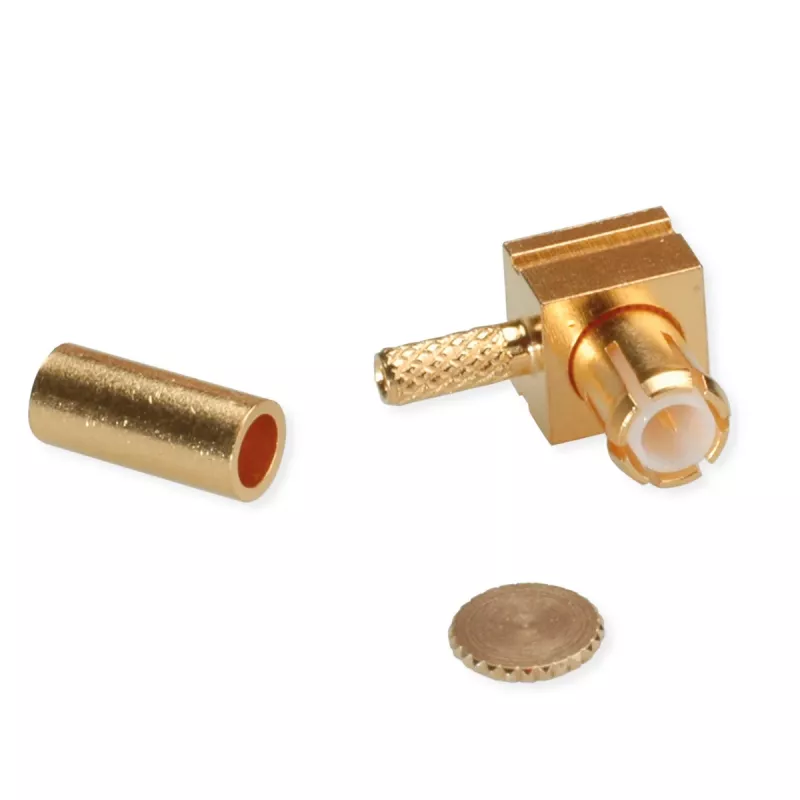 Telegärtner MCX Winkel-Crimpstecker für RG-178 B/U, vergoldet, 5er-Pack (J01270A0201)