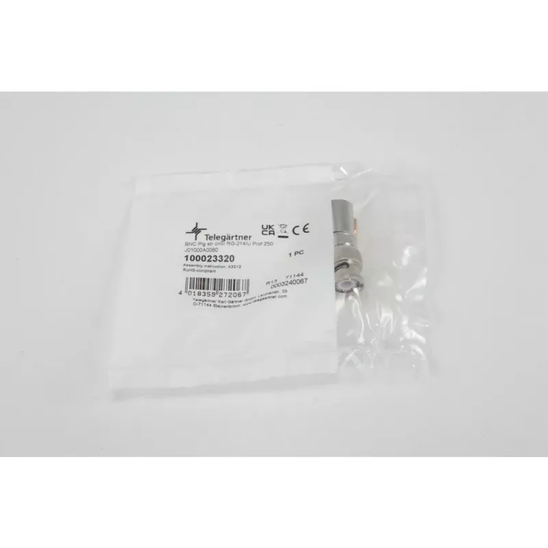 Telegärtner BNC Crimpstecker für RG214/U & RG393/U, 50 Ohm, 1 Stück J01000A0060
