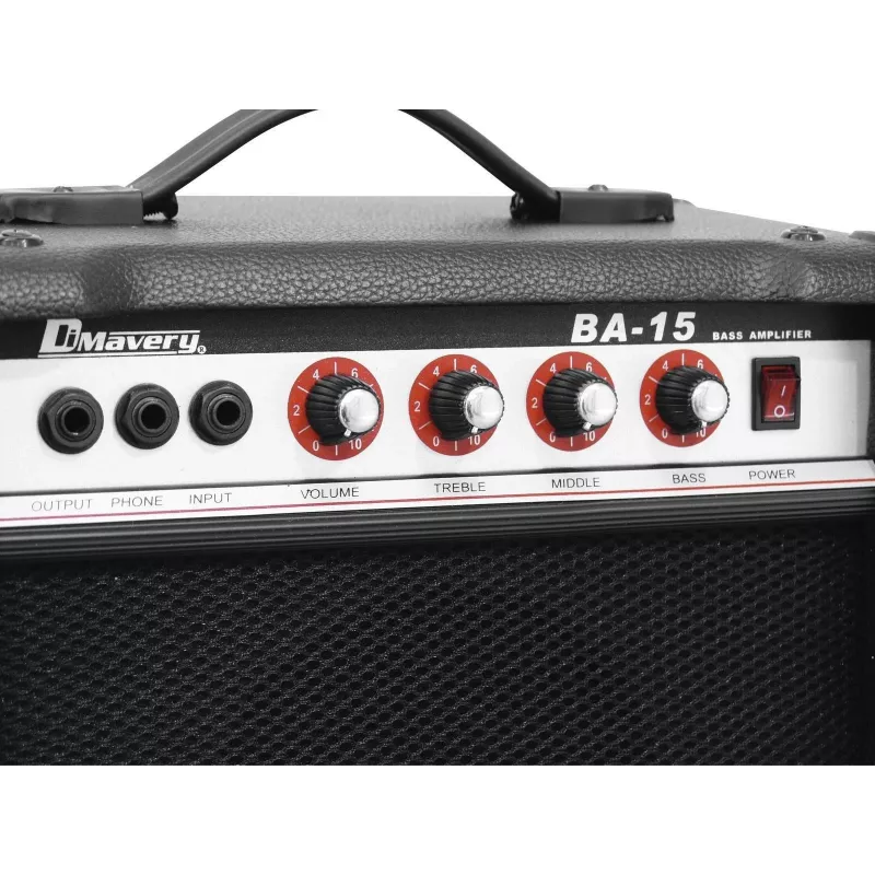 DIMAVERY BA-15 15W Bass-Combo-Verstärker Schwarz 26363005