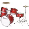 DIMAVERY JDS-305 Kinder-Schlagzeug, Rot (5-teilig, 16 inch Bass Drum, Becken, Hocker, Sticks) 26001900