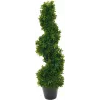 EUROPALMS Spiralbaum Kunstpflanze, 61cm, Grün, Schwarzer Topf 82600009