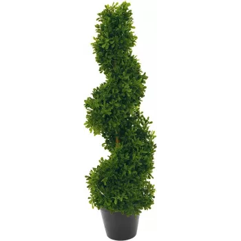 EUROPALMS Spiralbaum Kunstpflanze, 61cm, Grün, Schwarzer Topf 82600009