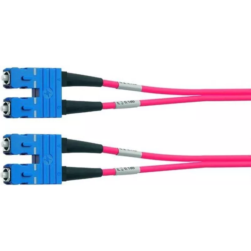 Telegärtner SC/SC OM4 Duplex Glasfaser-Patchkabel, 2 m, Violett L00881A0028