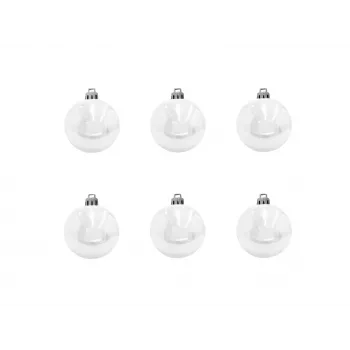 EUROPALMS Dekorationskugel-Set 7 cm, Weiß, 6 Stück (83501254)