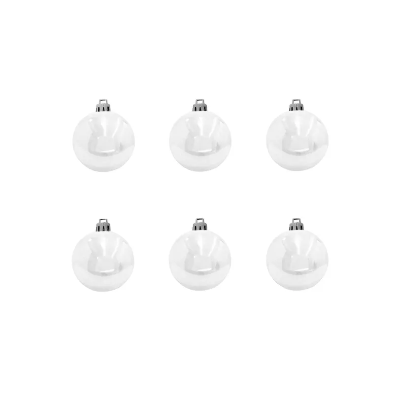 EUROPALMS Dekorationskugel-Set 7 cm, Weiß, 6 Stück (83501254)