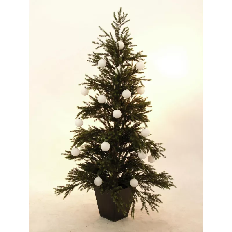 EUROPALMS Dekorationskugel-Set 7 cm, Weiß, 6 Stück (83501254)
