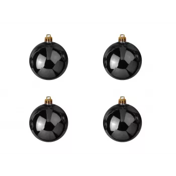 EUROPALMS Dekokugel-Set 10 cm, Schwarz, 4 Stück 83501263