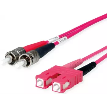 Telegärtner OM4 Glasfaser-Patchkabel ST auf SC, 50/125µm Multimode, 2m, Aqua L00891A0079