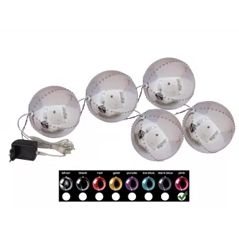 EUROPALMS LED-Schneeball 8cm, Pink, 5er-Pack (83501238)