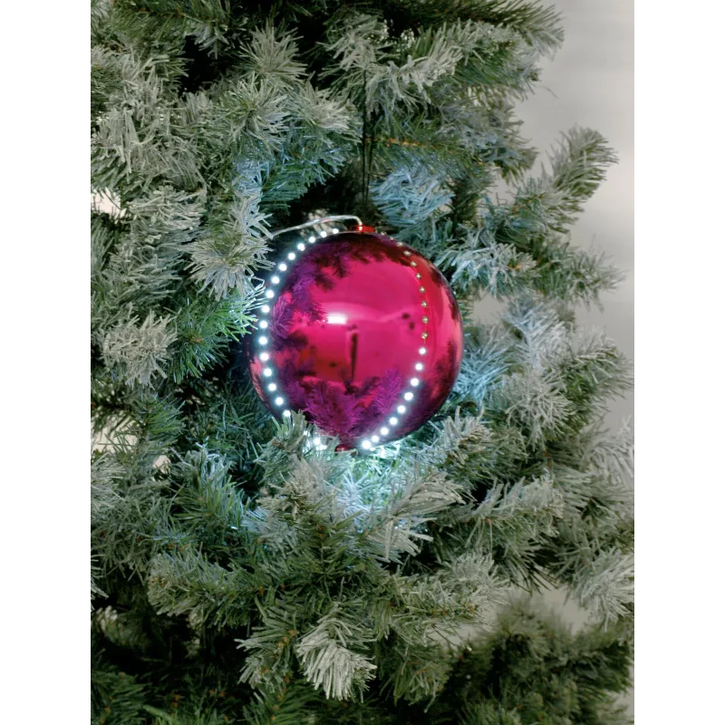 EUROPALMS LED-Schneeball 8cm, Pink, 5er-Pack (83501238)