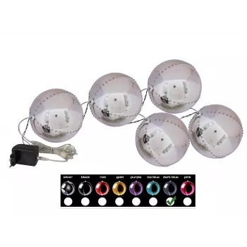 EUROPALMS LED-Schneeball 8cm, Dunkelblau, 5er-Set 83501239