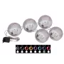 EUROPALMS LED-Schneeball 8cm, Dunkelblau, 5er-Set 83501239