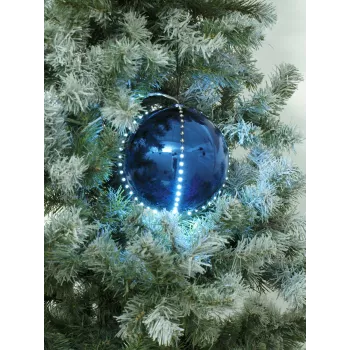 EUROPALMS LED-Schneeball 8cm, Dunkelblau, 5er-Set 83501239